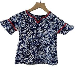 Nautica Vacation Summer Blue Paisley Tunic Shirt Kids SZ 6